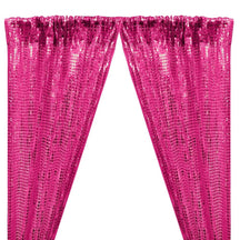 Hologram 8Mm Square Sequins Rod Pocket Curtains Fuchsia 1