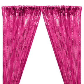 Hologram 8Mm Square Sequins Rod Pocket Curtains Fuchsia 1