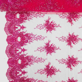Spirit Bridal Lace Beaded Fabric SV570624 Fuchsia 1