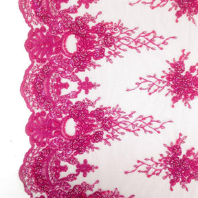 Spirit Bridal Lace Beaded Fabric SV570624 Fuchsia 2