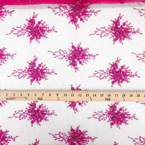Spirit Bridal Lace Beaded Fabric SV570624 Fuchsia 3