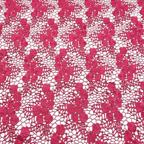 Azalea Guipure French Venice Lace Fabric SV574112 Fuchsia 2