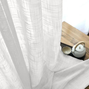Sheer Voile Gasa Rod Pocket Curtains White 2