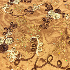 Gold Metallic Floral Ribbon Swirl Organza SV576791 2