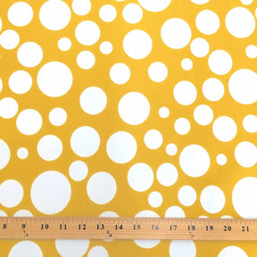 Polka Dot Neoprene Scuba Fabric SV570039 Gold And White 1
