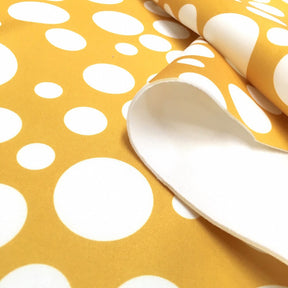 Polka Dot Neoprene Scuba Fabric SV570039 Gold And White 2