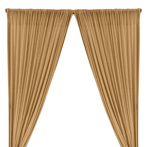 All Over Micro Sequins Starlight On Stretch Mesh Rod Pocket Curtains Gold 1