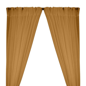 Crushed Sheer Voile Rod Pocket Curtains Gold 1