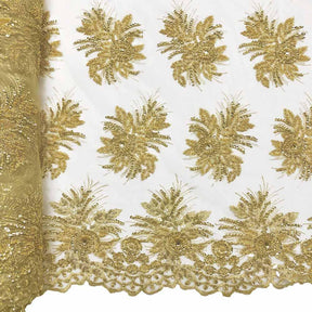 Gloriosa Bridal Lace Beaded Fabric SV573428 Gold 1