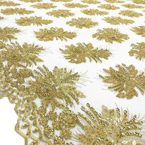 Gloriosa Bridal Lace Beaded Fabric SV573428 Gold 5
