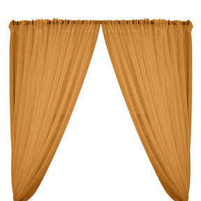 Sheer Voile Rod Pocket Curtains Gold 1