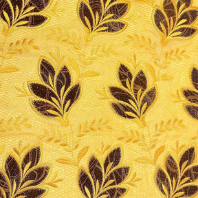 Gold Sparkled Mint Leaves Metallic Embroidery Lace Fabric SV576538 Gold 1