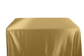Stretch Charmeuse Satin 6 Feet Banquet Table Covers Gold 1