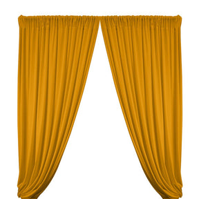 Stretch Velvet Rod Pocket Curtains Gold 1