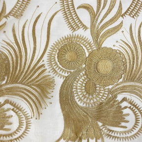 Gold Sunflower Reed Embroidery On Mesh Fabric SV576358 1