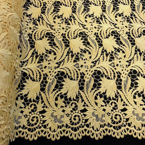 Daphne Guipure French Venice Lace Fabric SV574134 Gold 1