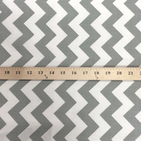 Grey Classic Chevron Printed Cotton Fabric SV570448 2