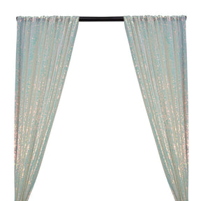 Zigzag Micro Sequins Starlight Rod Pocket Curtains Hologram White 1