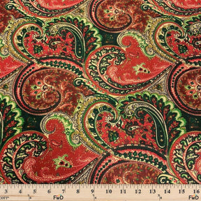 Paisley Red Print Broadcloth Fabric SV574757 1