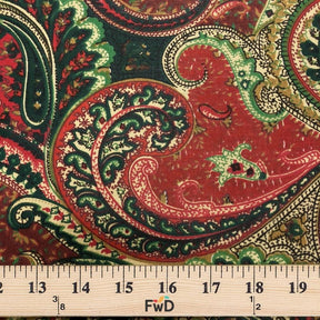 Paisley Red Print Broadcloth Fabric SV574757 3