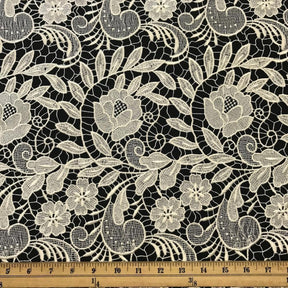 Tulip Guipure French Venice Lace Fabric SV571187 Ivory 3