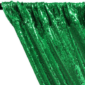 All Over Sequins Mermaid Scale On Stretch Mesh Rod Pocket Curtains Kelly Green 2
