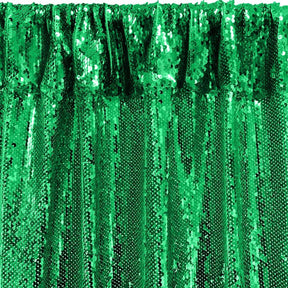 All Over Sequins Mermaid Scale On Stretch Mesh Rod Pocket Curtains Kelly Green 3