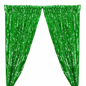 Rectangle Piano Sequins Rod Pocket Curtains Kelly Green 1