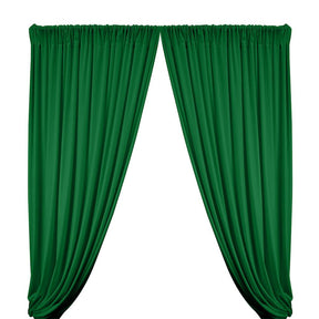 Stretch Velvet Rod Pocket Curtains Kelly Green 1