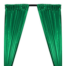 Tissue Lame Rod Pocket Curtains Kelly Green 1