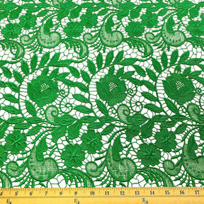 Tulip Guipure French Venice Lace Fabric SV574150 Kelly Green 3