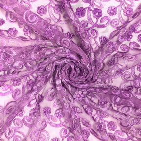 Lavender Floral Vine Embroidery On Mesh SV575323 2