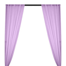 Silk Georgette Chiffon Rod Pocket Curtains Lavender 1