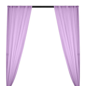Silk Georgette Chiffon Rod Pocket Curtains Lavender 1