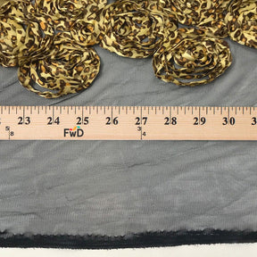 Leopard Printed Satin Rosette Fabric SV574031 3