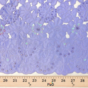 Lilac Matte Satin Corded Sequin Fabric SV576473 3