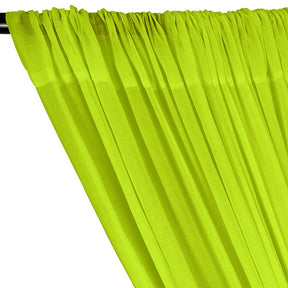 Cotton Voile Rod Pocket Curtains Neon Lime Green 2
