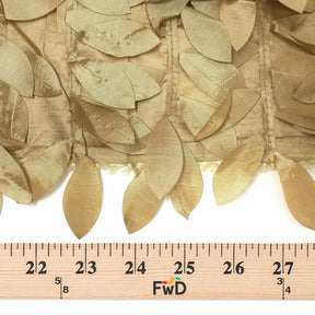Mango Leaf Embroidery On Taffeta Fabric SV576221 Gold On Gold 3