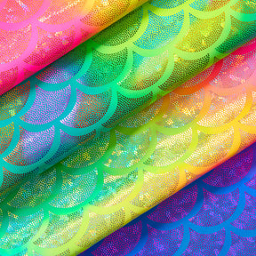Mermaid Scale Hologram Tricot Foil Fabric Group