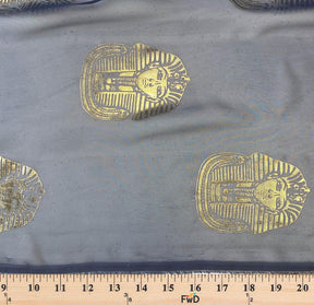 Metallic Foil Pharaoh Chiffon Fabric SV576904 Navy 3