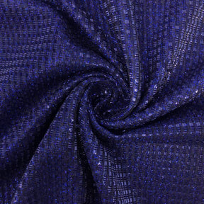Metallic Brocade On Satin Fabric SV575829 Navy 1