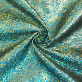 Metallic Two Tone Foil Brocade Fabric SV576305 Gold/Turquoise 1