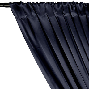 Crepe Back Satin Rod Pocket Curtains Midnight Blue 1