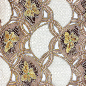 Mocha Butterfly Patch Chemical Lace Fabric SV576363 1