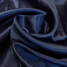 Charmeuse Satin Rod Pocket Curtains Navy Blue 3