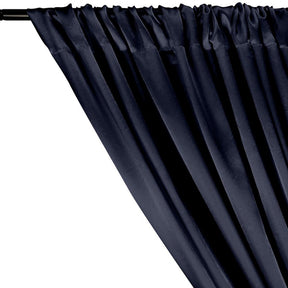 Charmeuse Satin Rod Pocket Curtains Navy Blue 2