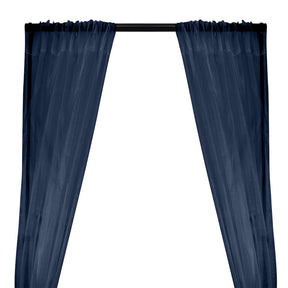 Crystal Organza Rod Pocket Curtains Navy Blue 1