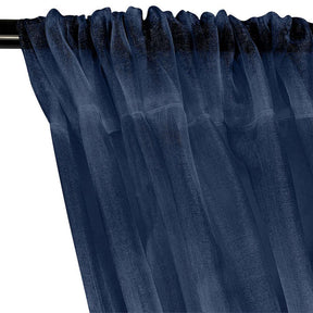 Crystal Organza Rod Pocket Curtains Navy Blue 2