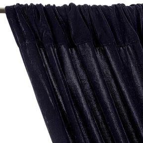Micro Velvet Rod Pocket Curtains Navy Blue 2
