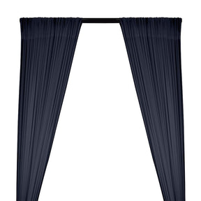 Power Mesh Rod Pocket Curtains Navy Blue 1